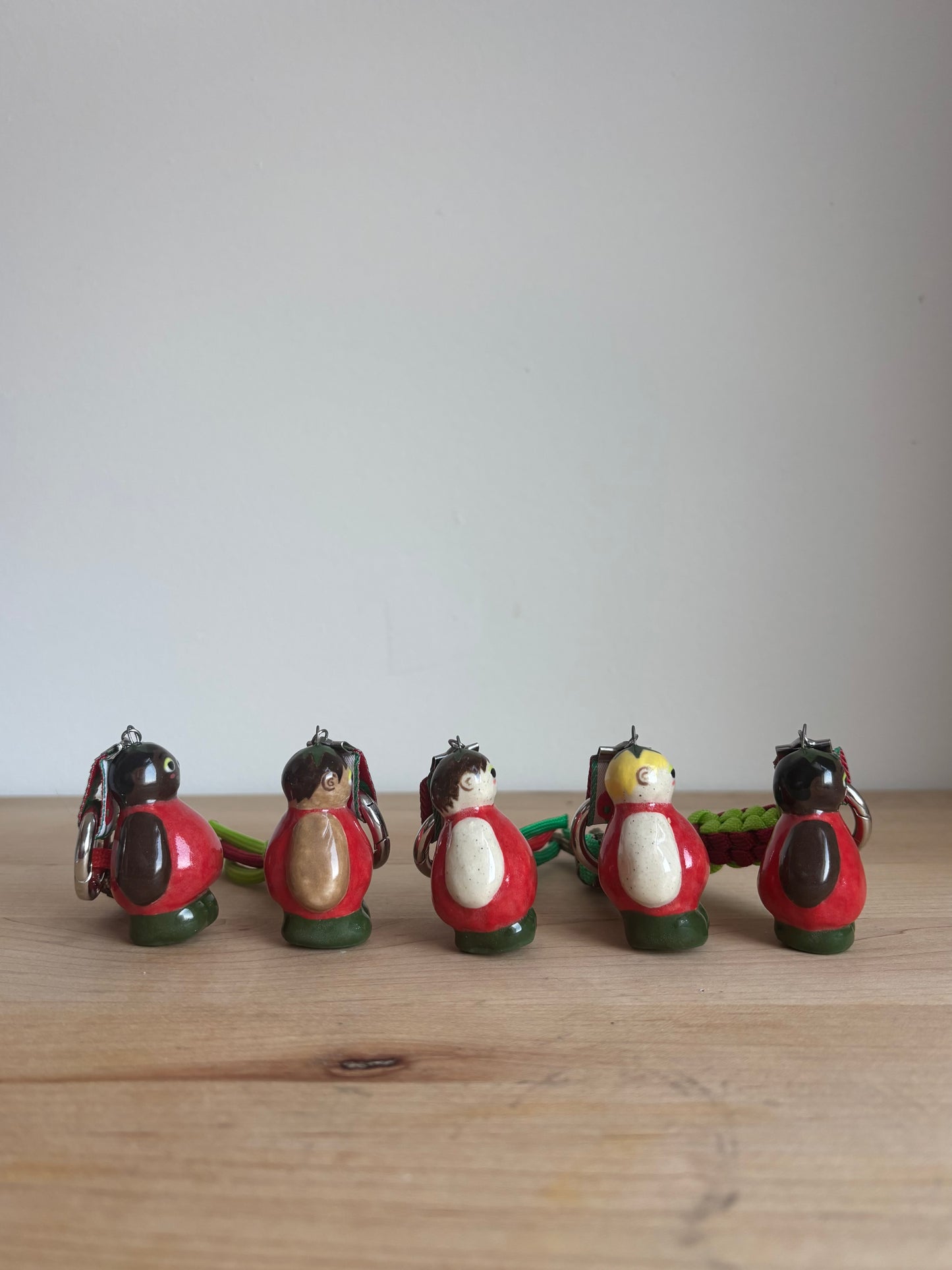 Tomato Mini Doll Bag Charm (Bright Red/Kelly Green)