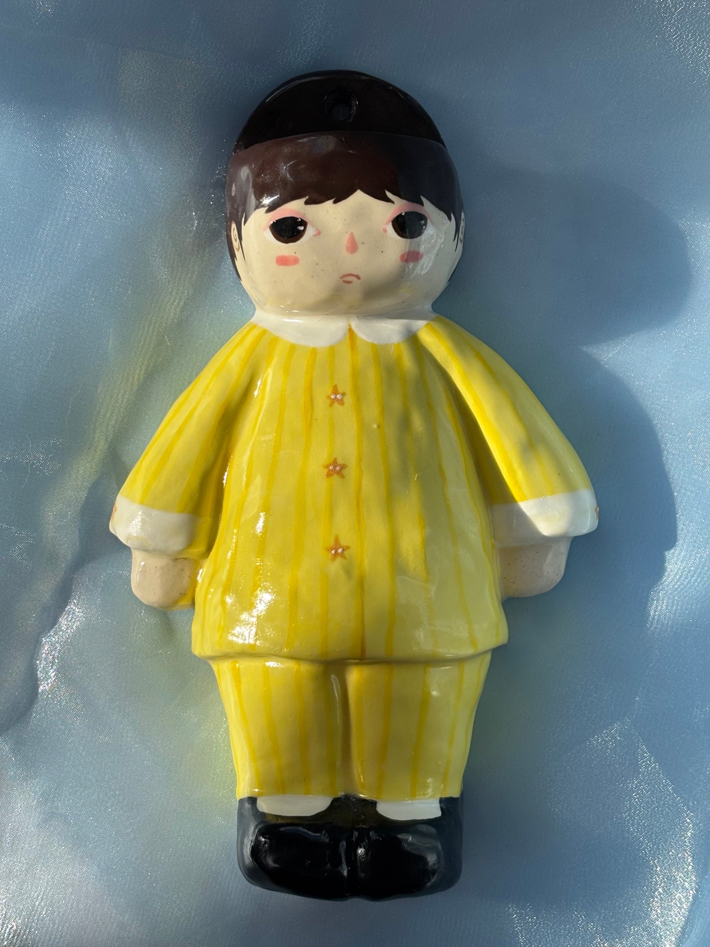 Yellow Pajamas Doll Wall Vase