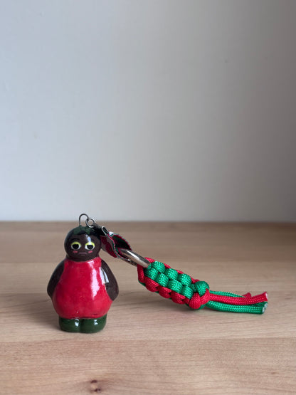 Tomato Mini Doll Bag Charm (Bright Red/Kelly Green)