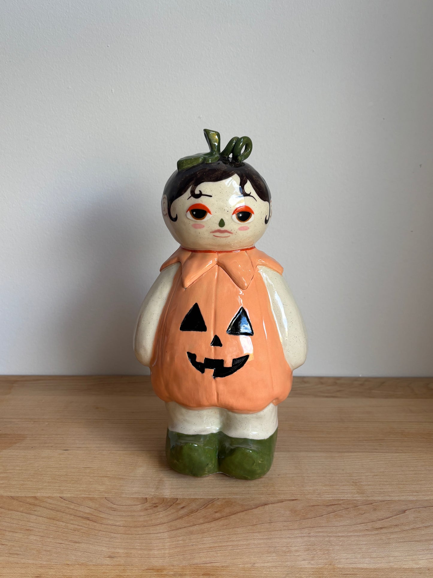 Trick or Treat Pumpkin Girl Candy Jar