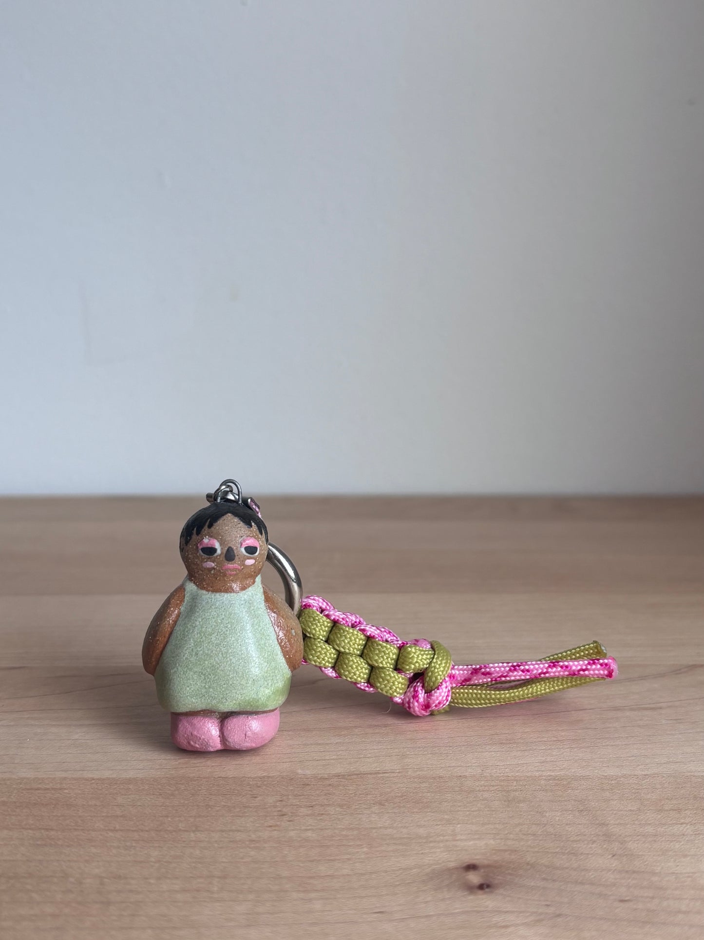 Green Dress/Pink Shoes Mini Doll Bag Charm