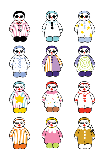 Porcelain Clown Bag Charm Blind Box