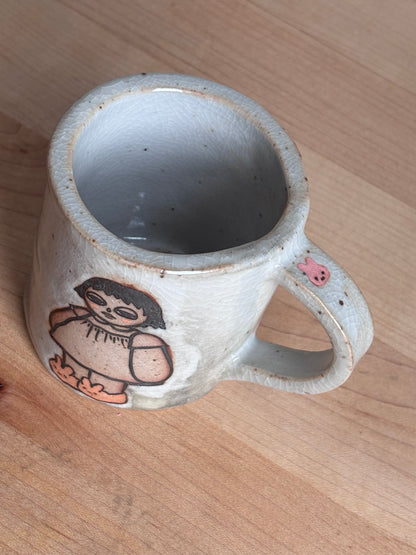 Pink Bunny Slippers Doll Mug