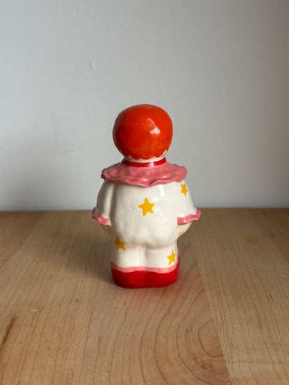 Pink Ruffle Clown Doll Figure