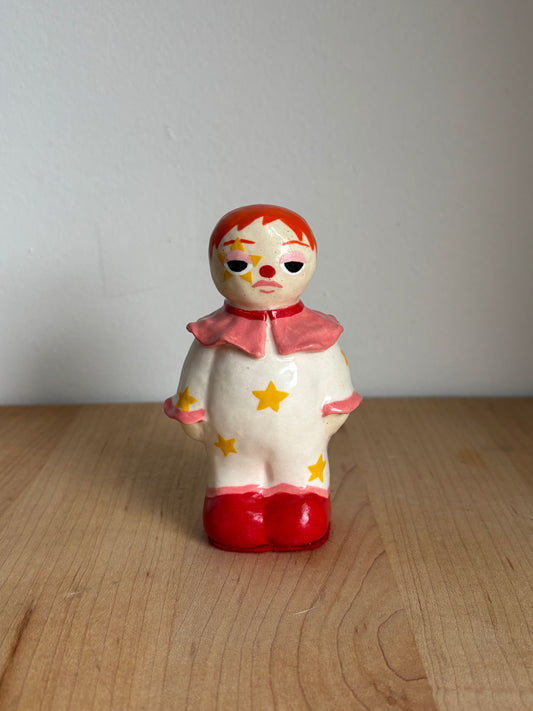 Pink Ruffle Clown Doll Figure