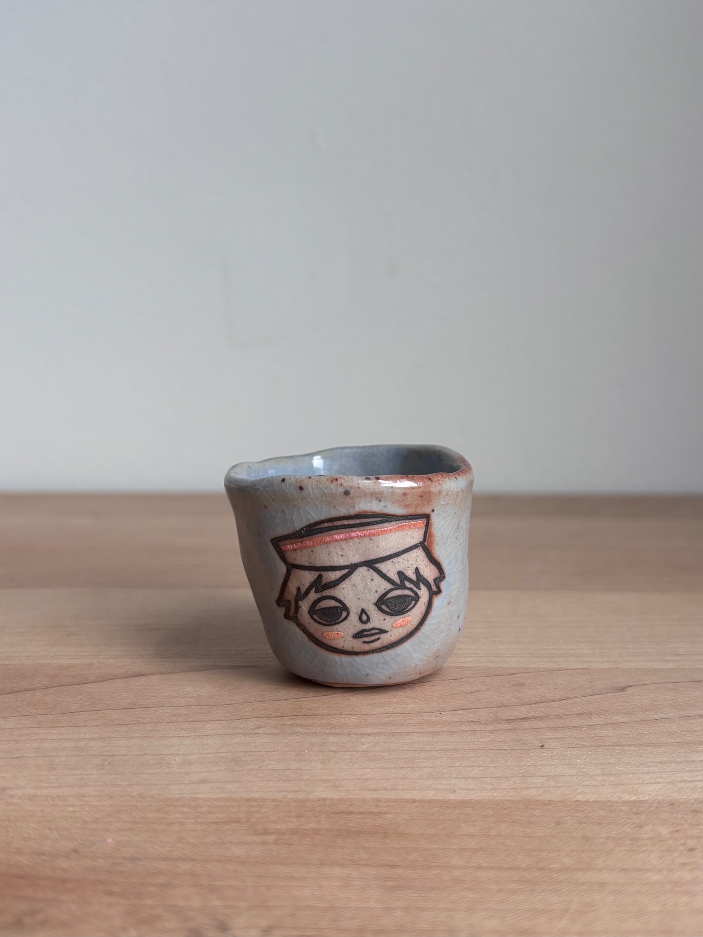 Pink Stripe Sailor Hat Doll Shot Glass
