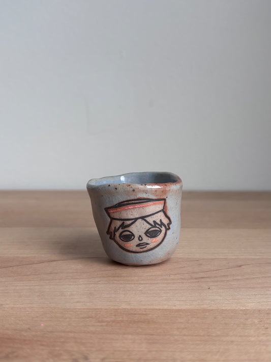 Pink Stripe Sailor Hat Doll Shot Glass