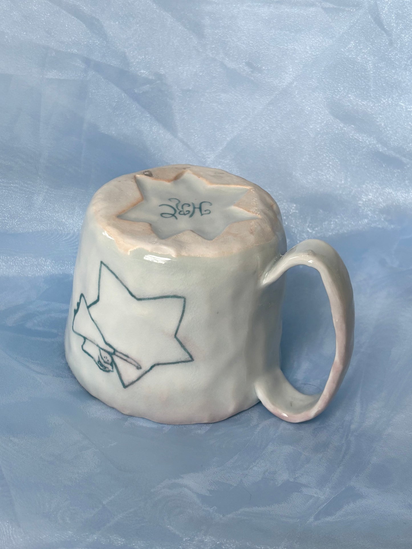 Light Blue Porcelain Star Girl Mug