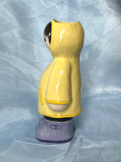 Raincoat Doll Vase