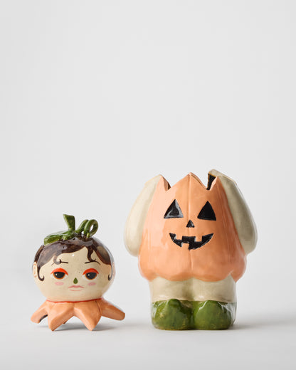 Trick or Treat Pumpkin Girl Candy Jar