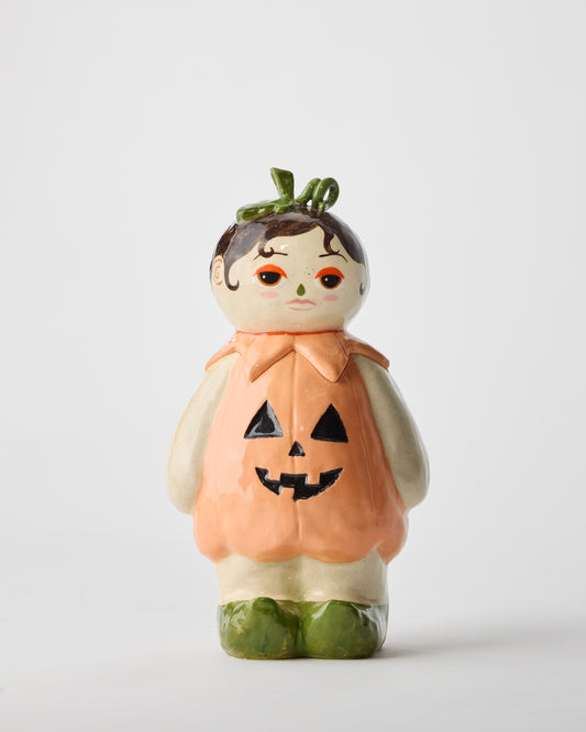 Trick or Treat Pumpkin Girl Candy Jar